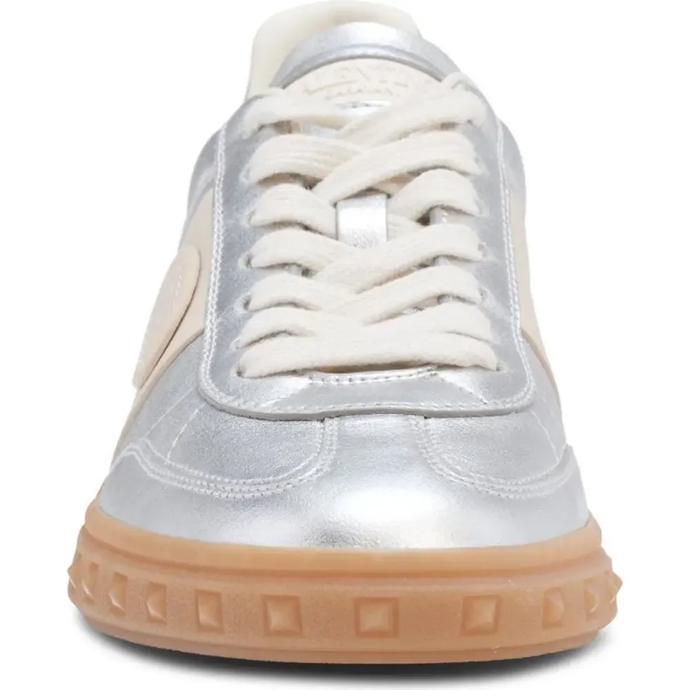 Valentino Garavani Upvillage Metallic Silver Low Top Sneakers 10.5